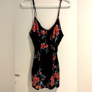 90s Victorias Secret 100%
Silk Black Tropical Floral Vintage Slip Size S